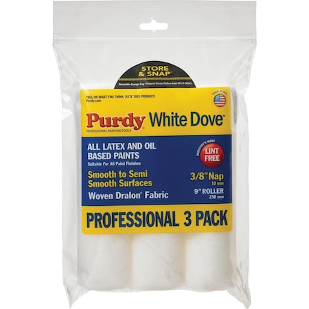 Purdy White Dove 9 In. x 3/8 In. Woven Fabric Roller Cover, 3PK 14B863000